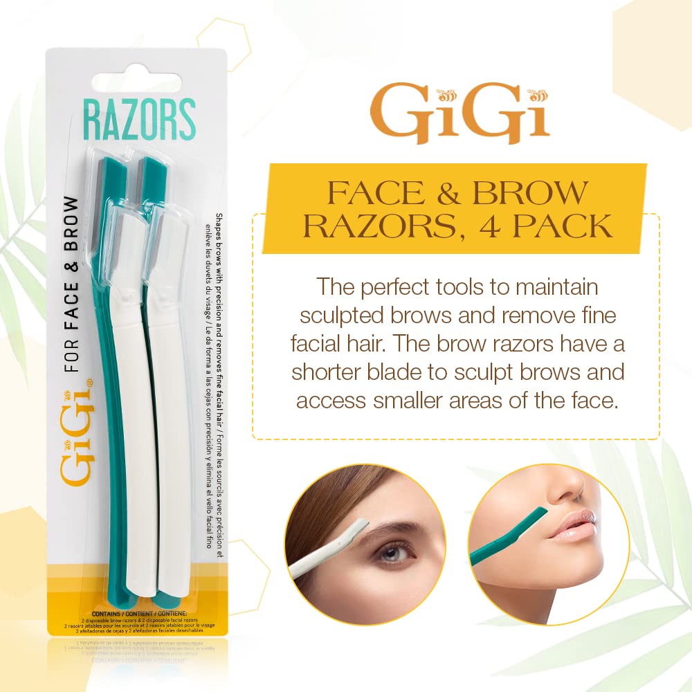 GiGi Razors for Face and Brows, and GiGi Slanted Tweezer for Ingrown Hair and Stubble Removal image 2