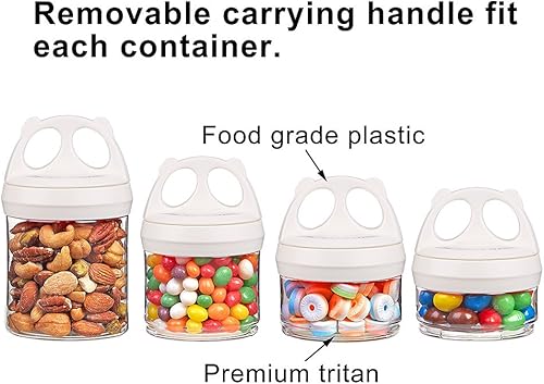 Miniatura 4 de BeneLabel Contenedores apilables de almacenamiento de alimentos con sistema de bloqueo giratorio, contenedores Tritan sin BPA para viajes, fórmula,