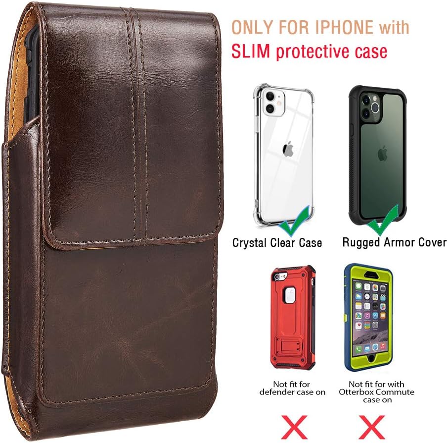 Cell Phone Holster for iPhone 14 Pro 13 Pro Max, kiwitatá Vertical PU Leather Phone Belt Clip Holder Carrying Case for iPhone 14 Plus iPhone 12 Pro Max Galaxy S22 Ultra Ultra S21 Galaxy Note 9 8