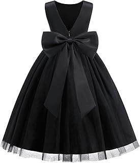 Flower Girl Dress Girls Dresses Wedding Satin V-Back Pearls for Pageant Prom Ball Gowns Party - Buy now
