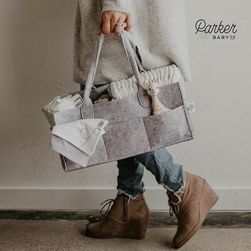 Miniatura 8 de Parker Baby - Organizador de pañales para bebé contenedor de almacenamiento para guardería organizador de carro para pañales y toallitas para bebé