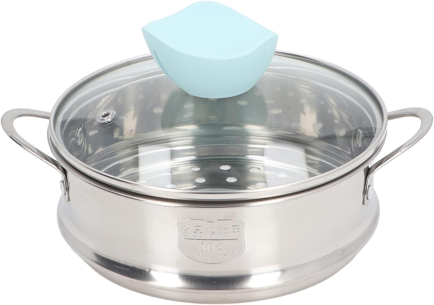 Nonstick Sauce Pan Sets with Visible Lid, Aluminum Alloy Sauce Pan Infant Baby Food Cooking Pot with Steaming Basket (Type 2)