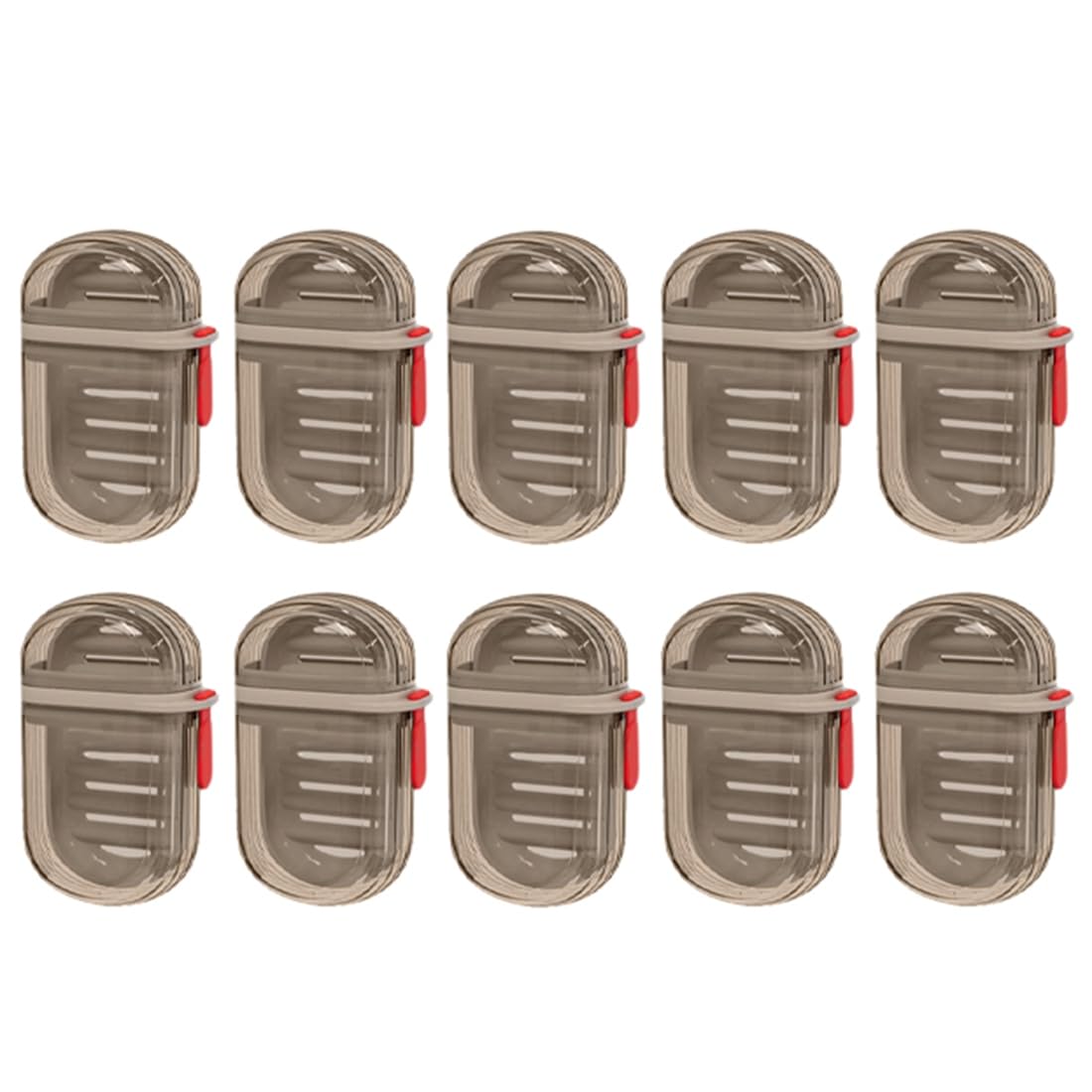 Hndhbfgrt Leakproof Soap Holder 10PCS Portable Travel Plastic Container Dish Drain Cover Compact Camping Toiletry Accessory