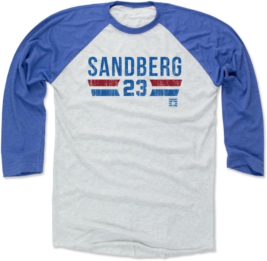 500 LEVEL Ryne Sandberg 3/4 Sleeve Raglan T-Shirt - Ryne Sandberg Font