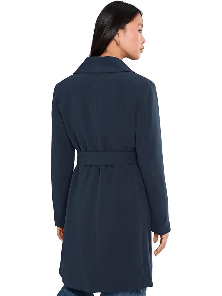 Navy Lauren Ralph Lauren Crepe Belted Drape Front