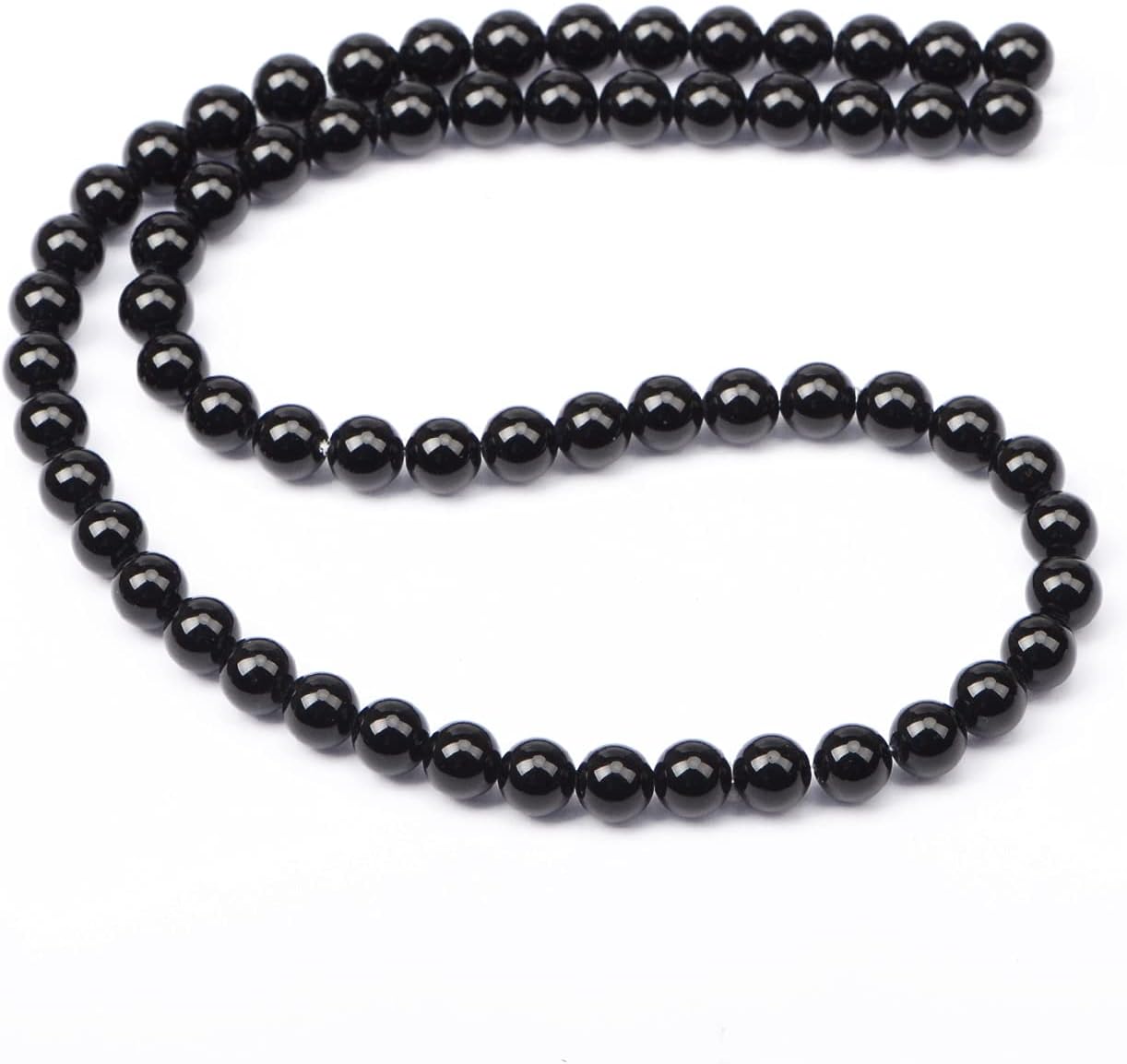 AD Beads Natural Gemstone Round Loose Beads 15" for Bracelet Necklace Earrings Jwelery Making Crafts DIY (4mm, Black Onyx) - Image 2