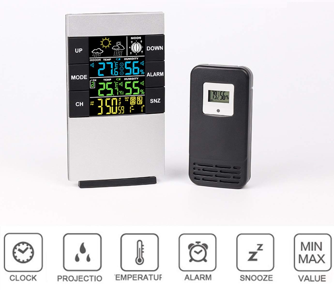 Amazon.co.jp: 気象ステーションセンサー、目覚まし時計、屋内屋外の