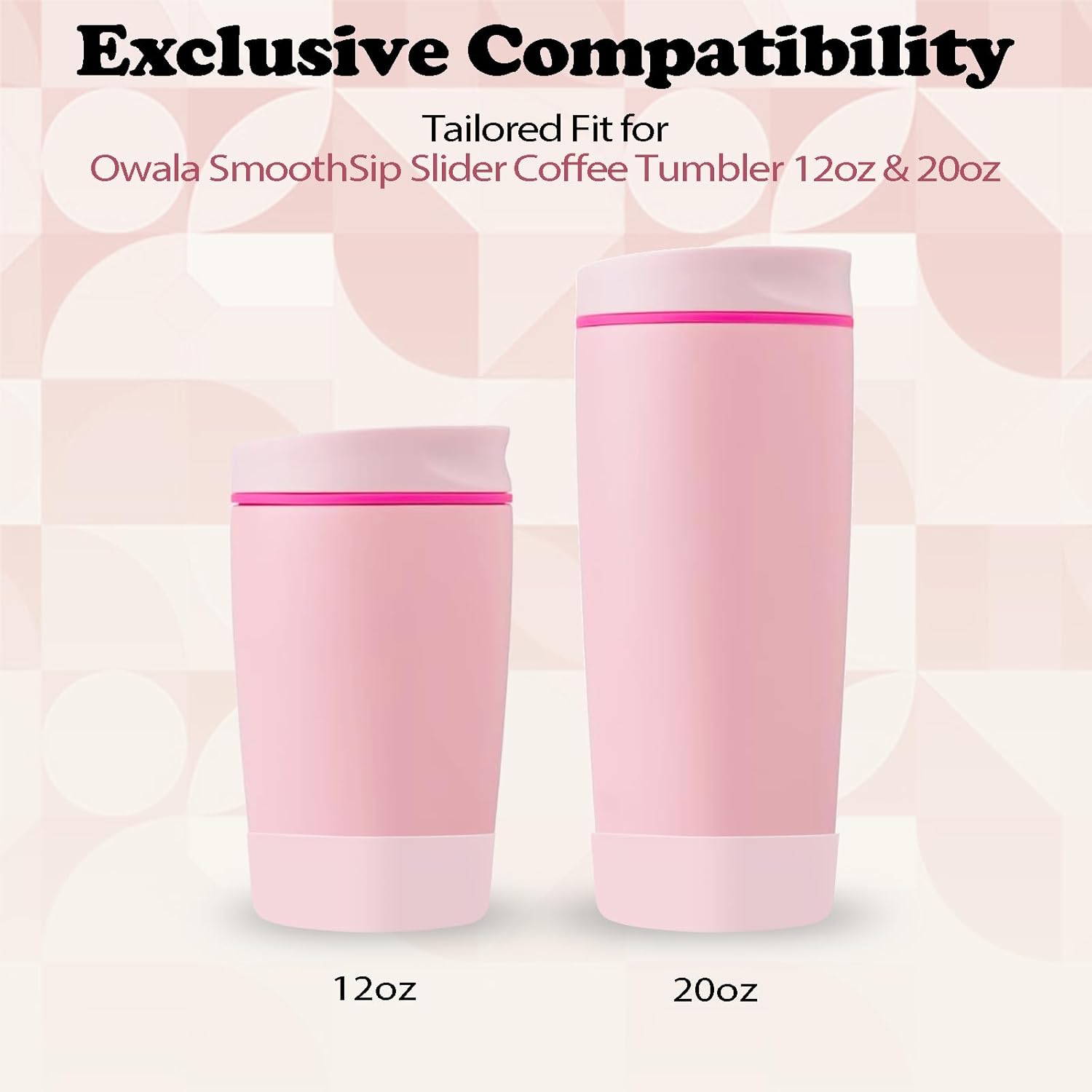 2pcs Silicone Boot for Owala SmoothSip Slider Coffee Tumbler 20oz 12oz, Anti-Slip Sleeve for Travel Coffee Mug, Protective Accessories for Owala BPA Free - Image 2