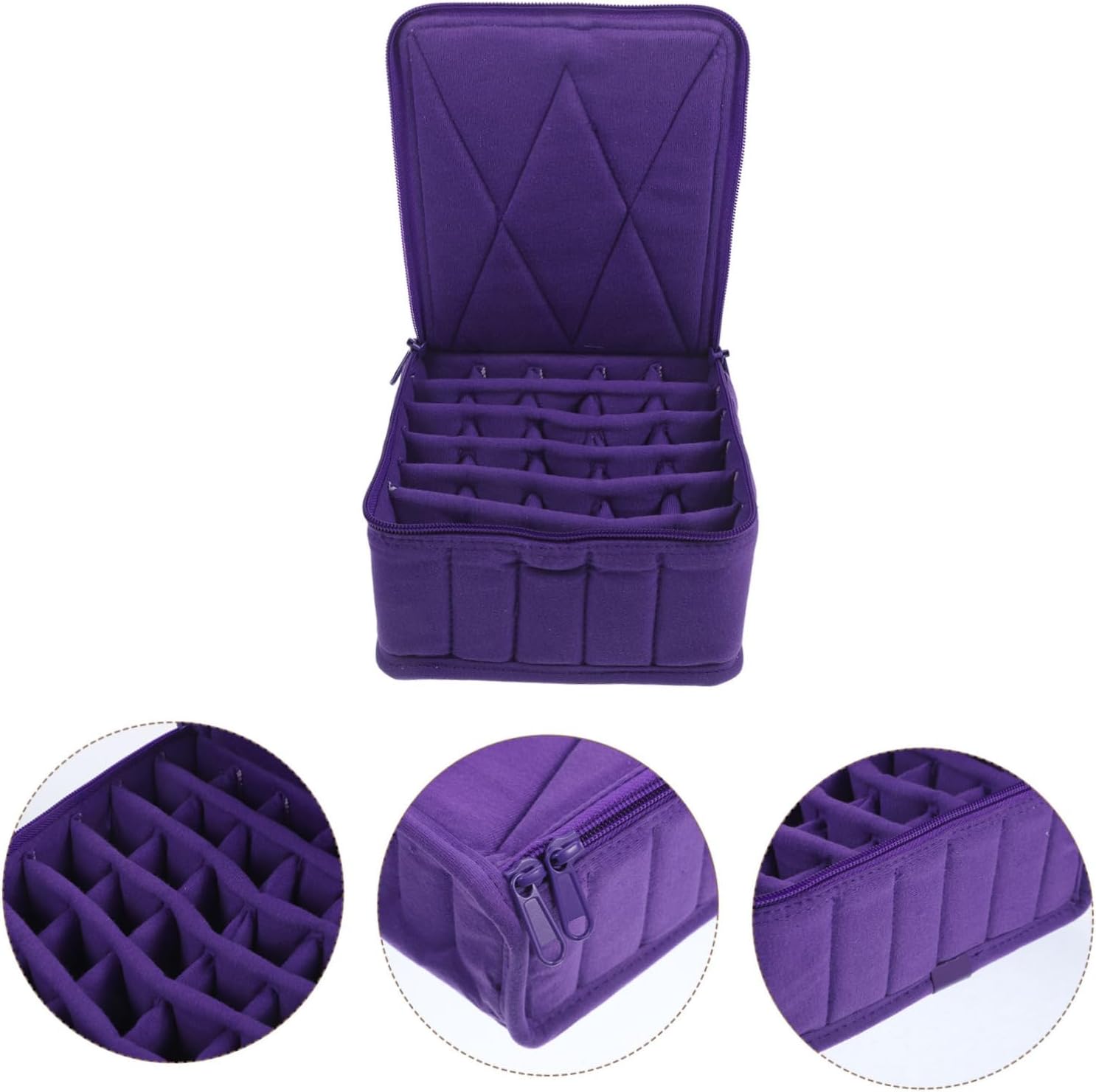 FOMIYES essential oil carrying case essential oil carrying bag diffuser pocket reference drawer essential oil organizer bag essential oil bag holder Aromatherapy purple storage bag