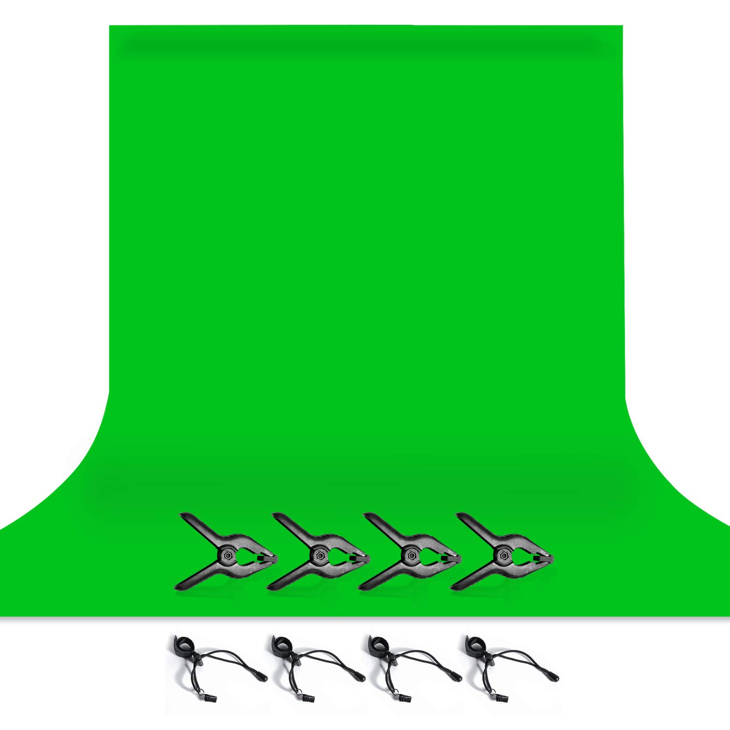 JS JULIUS STUDIO9 x 13 ft. Green Chromakey Photo Video Studio Fabric Backdrop, Background Screen, Pure Green Muslin with Clamps and Holders, Photography Photo Studio, JSAG707