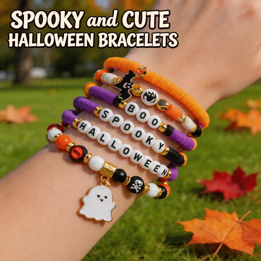OHOME Halloween Party Favors - 6 Pack HALLOWEEN Bracelets