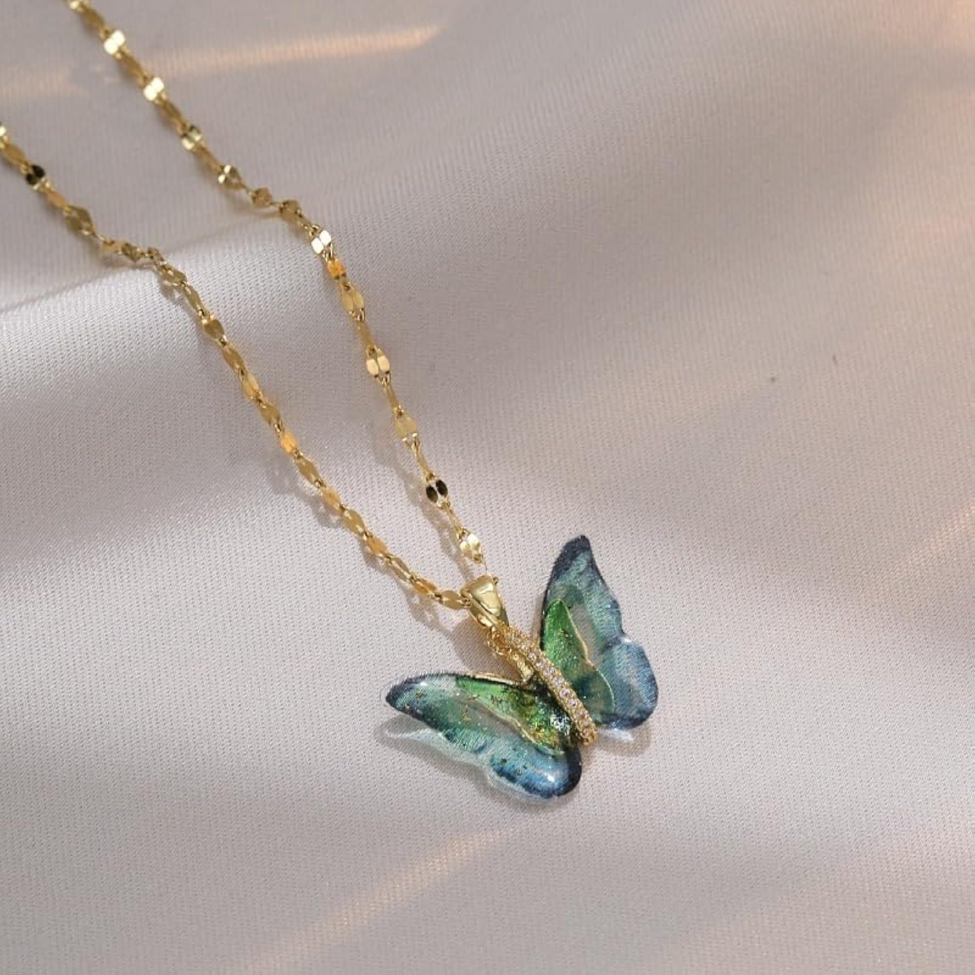 Women's Stylish Golden Butterfly Pendant Necklace