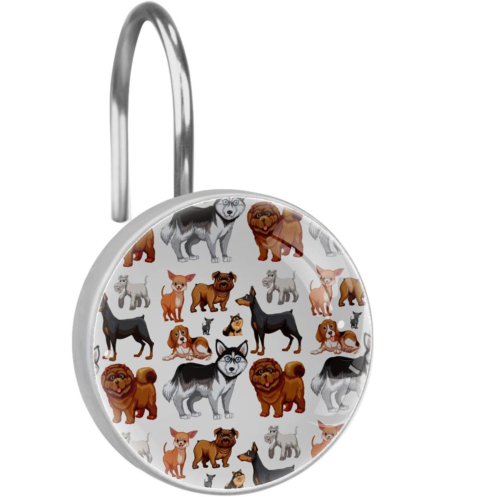 Anneaux de douche rigolos pour salle de bain familiale en inox