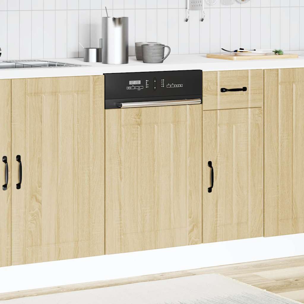 Geschirrspülerblende 45 cm Spülmaschinenfront Lucca Sonoma-Eiche - Dekorative Frontplatte für Einbau-Geschirrspüler aus Holzwerkstoff - Küchenschrank Türblende 45 x 1,5 x 67 cm