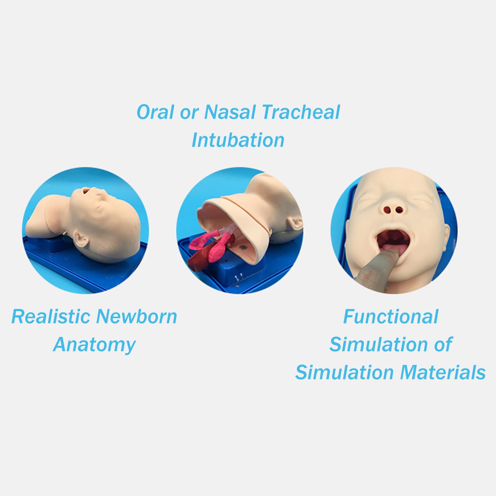 Intubazione tracheale neonatale Manikin, Istruttore di Gestione delle Vie aeree in intubazione nasale pediatrico in PVC, simulatore di Pronto Soccorso tracheale Infantile
