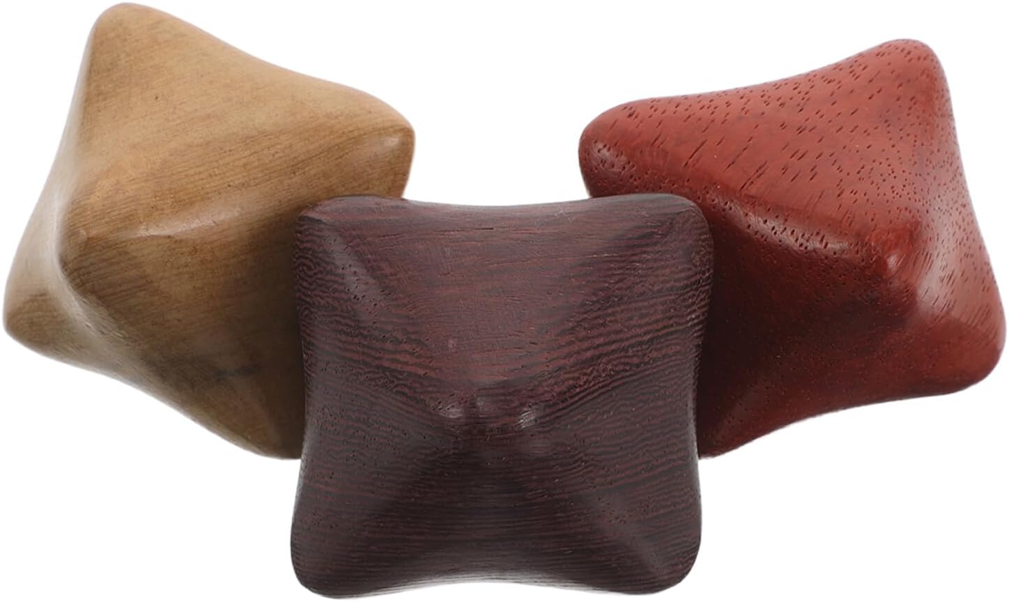 VALICLUD 3pcs Wooden Hexagonal Hand Massage Balls Set Sandalwood Rosewood Wenge Hand Exerciser Grip Strength Muscle Relaxation Finger Therapy for Adults