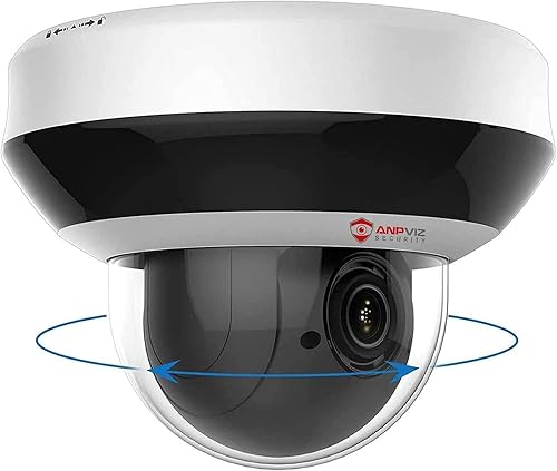 Anpviz Cámara IP PoE PTZ de 4MP con zoom óptico 4X, 2560x1440@30fps, cámara de seguridad domo H.265+, protección perimetral, audio incorporado,