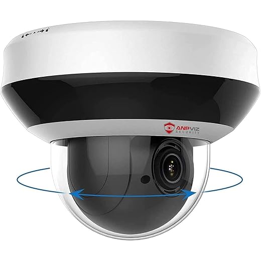 Anpviz 4.0MP(2560x1440) POE IP PTZ Dome Camera Compatible with Hikvision,4X Optical, 16X Digital Zoom, H.265+ Outdoor Security Camera, Alarm, Pan/Tilt, SD Card Slot