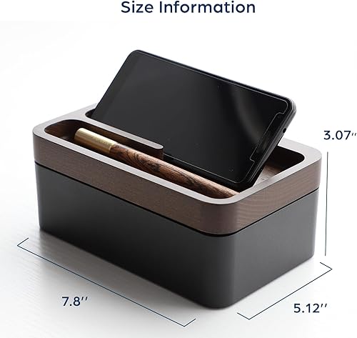 Miniatura 2 de mordeco Revov - Caja de bandeja EDC con tapa giratoria magnética de madera auténtica, mesa de oficina, organizador de equipo EDC, oficina en casa,