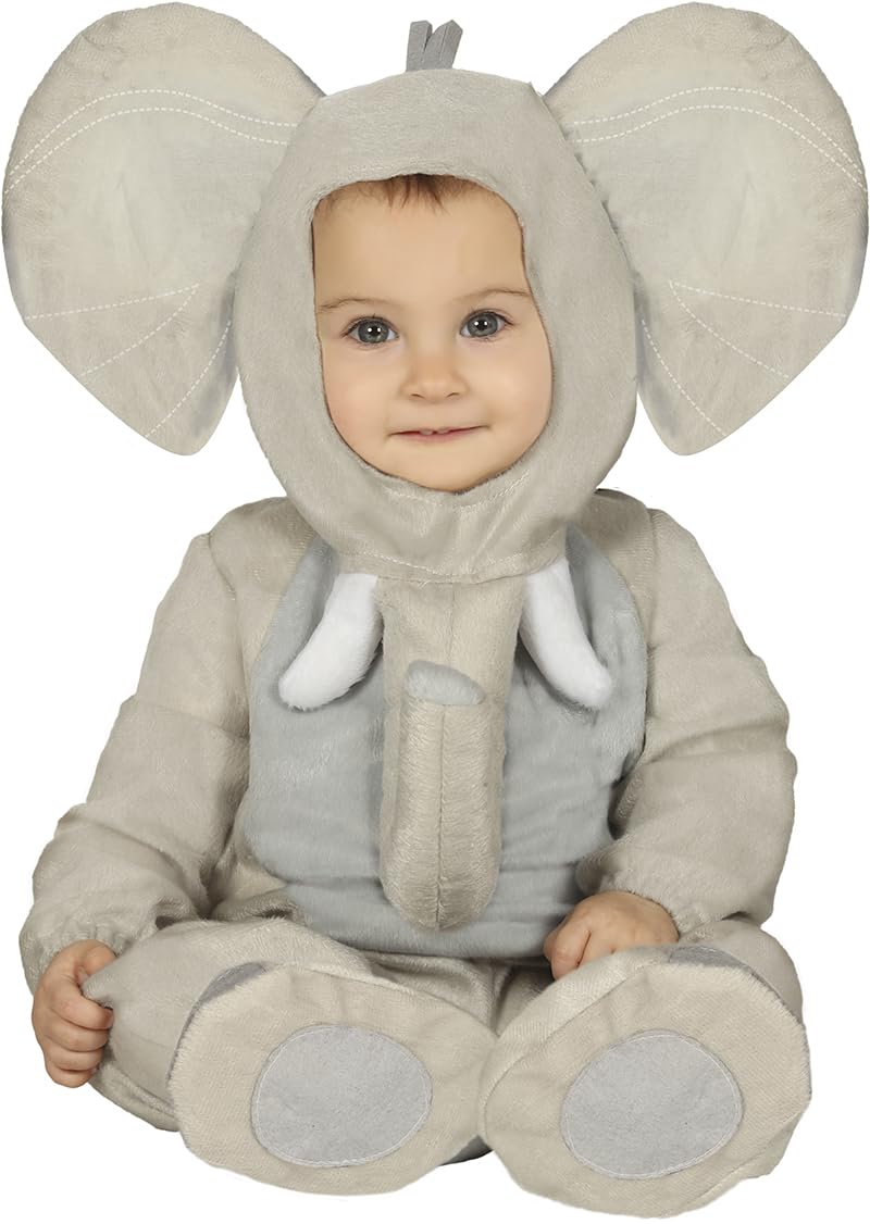 Costume Elefante Per Bambino – Tuta Con Orecchie, Coda, Zanne E Proboscide, Taglia 12-24 Mesi, Perfetto Per Feste In Maschera - Foto 1
