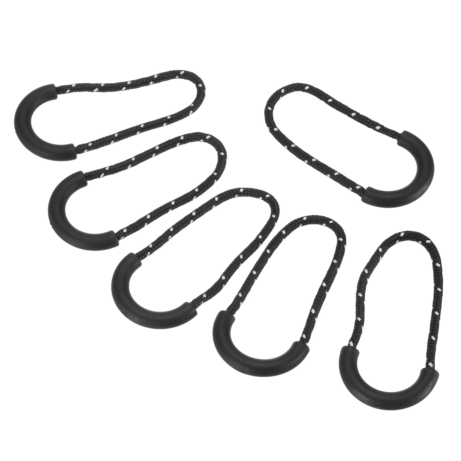 PATIKIL Zipper Pulls Replacement, 15 Pack Extension Cord Handle Plastic U-Shape Tab Tag Extender for Luggage Backpacks Jackets, Black/White