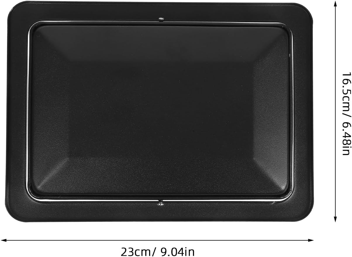 DOITOOL Stainless Steel Recessed Trash Can Lid Replacement, Black Square Flip Cover with Swing Flap for Kitchen and Bathroom Waste Bins, Sturdy Household Trash Bucket Accessory
