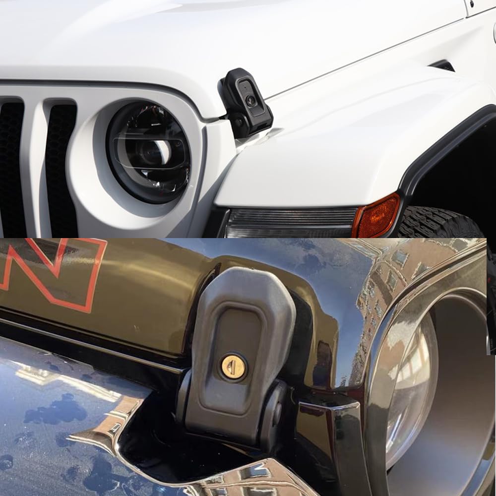 Car Anti-Theft Hood Latches Catch for 2018 2019 2020 2021 2022 2023 2024 2025 Jeep Wrangler JL JLU 4XE Rubicon Sahara Sport Gladiator JT with Lock Keys