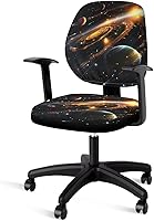 Vista 25 de Fundas para sillas de escritorio, con estampado de vaca, fundas de asiento para silla de oficina, 2 piezas, fundas para silla de computadora, fundas