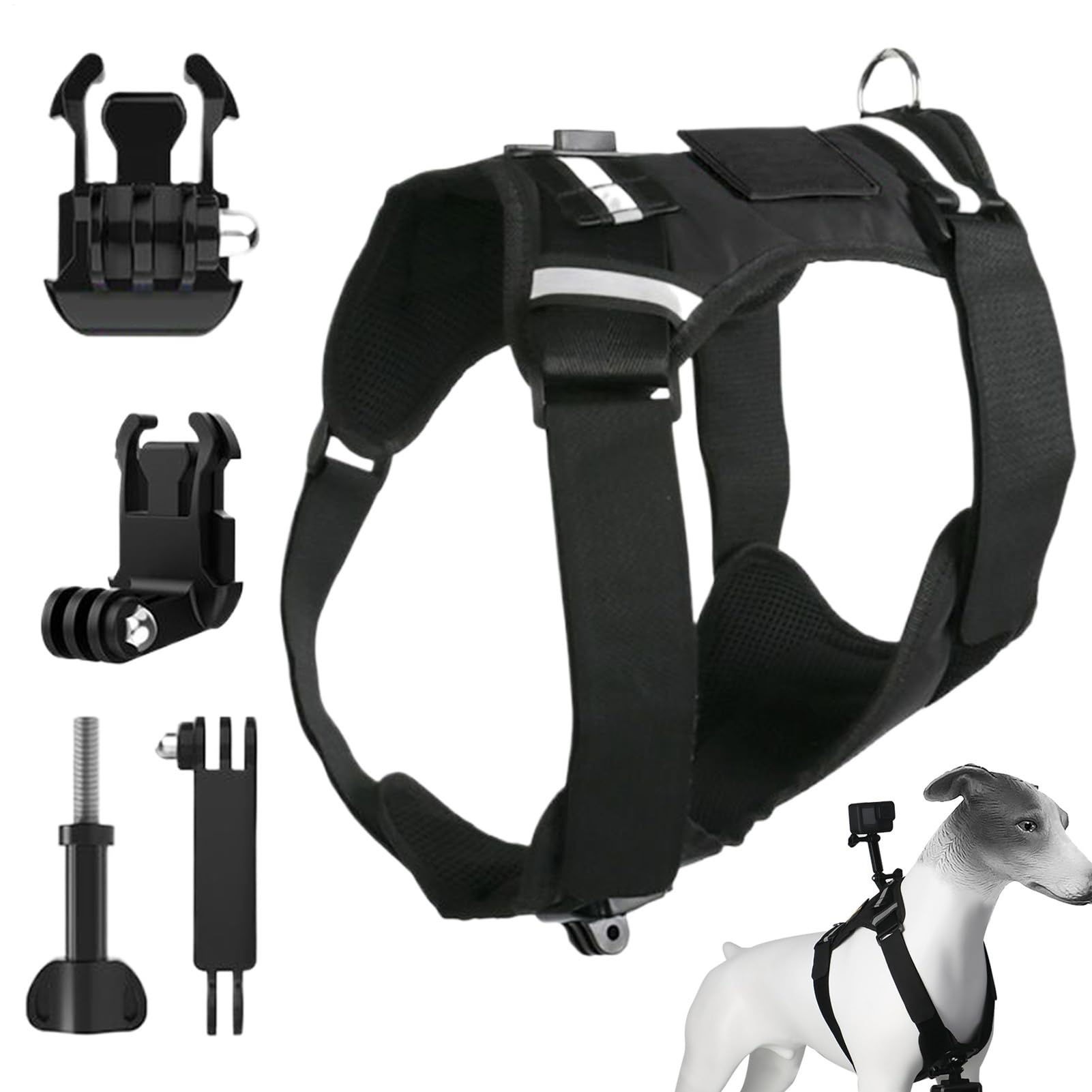Arnés para cámara de perro chaleco ajustable exterior deportes viaje
