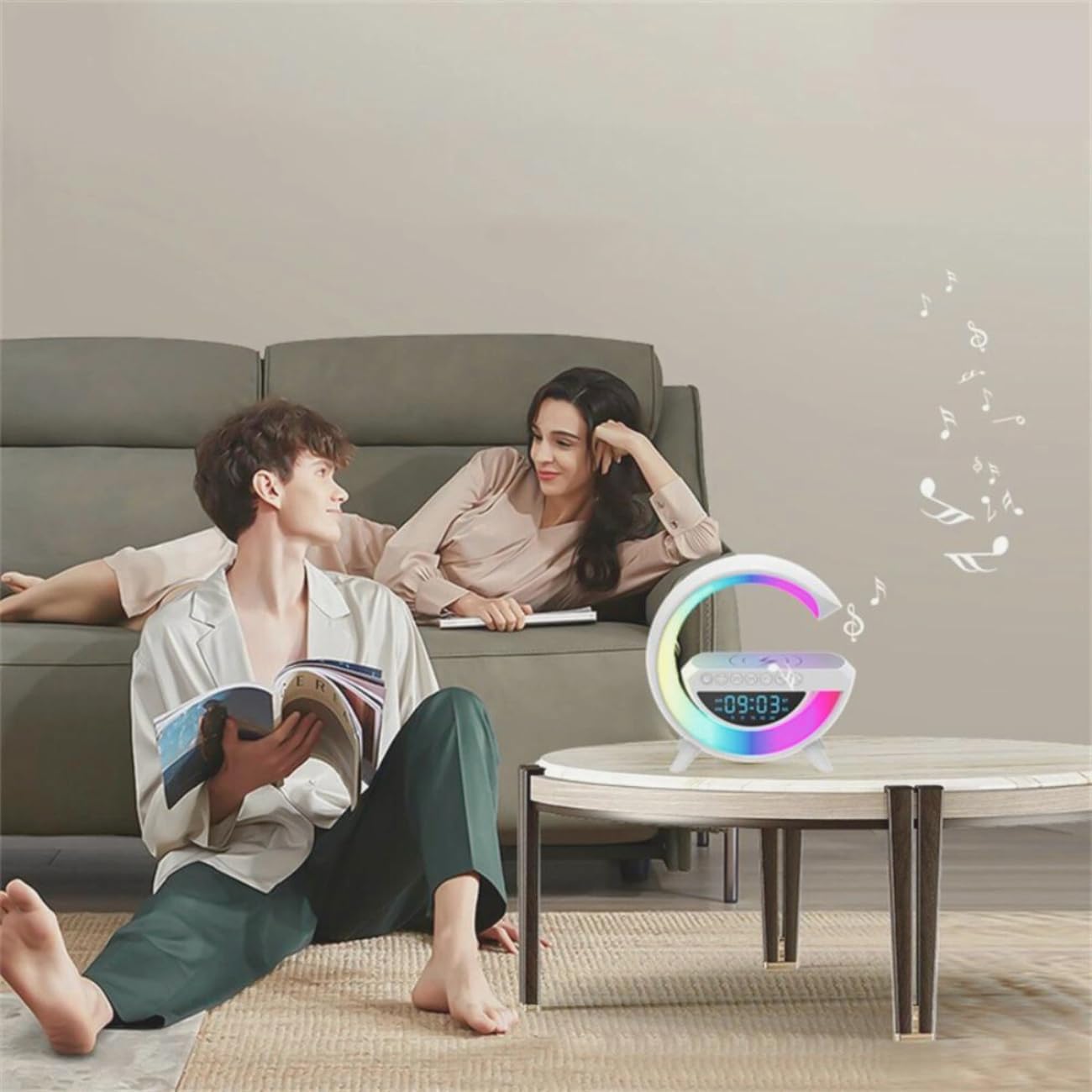 G Speaker Luminária de Mesa Rgb Caixa De Som Carregador Por Indução Despertador Rádio Relógio G Speaker Luminária de Mesa Rgb Caixa De Som Carregador Por Indução Despertador Rádio Relógio