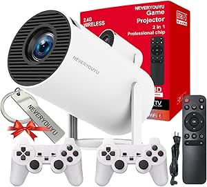 Arcade Vision Projector with 36,000+ Retro Games, 2-in-1 4K Gaming & Movie Projector with Wireless Controllers