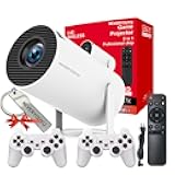 Arcade Vision Projector with Games Built in 36,000+ Retro Games, Gaming Video 2-IN-1 Projector 4K with 2 Wireless Controllers Gifts for Men/Teens/Kids