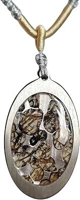 Brenham Meteorite Pendant Natural olive meteorite Titanium Alloy necklace Jewelry material Specimen Titanium Alloy Pendant - LK042