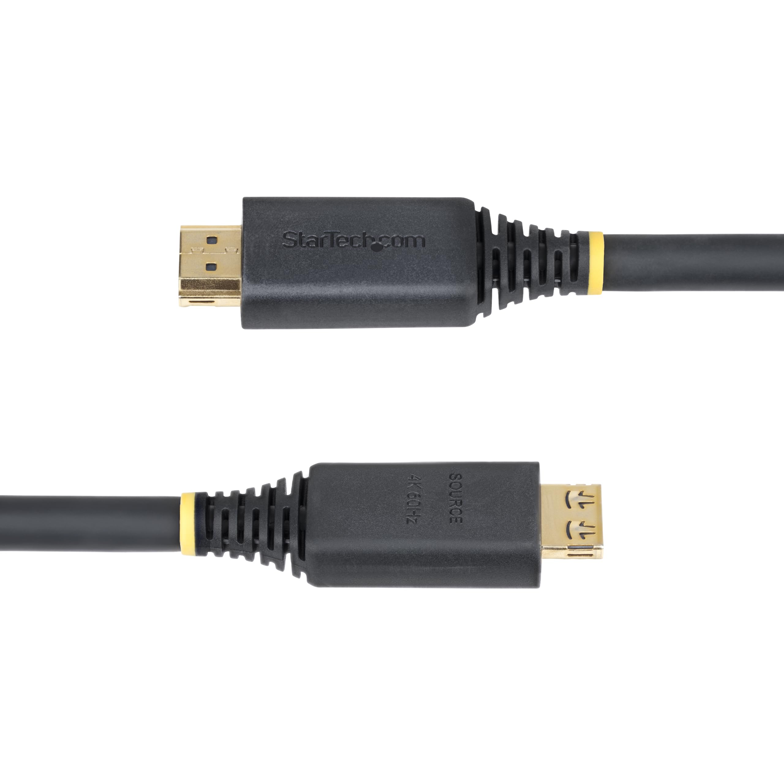 StarTech Cable HDMI Activo 15m con Conectores de Agarre - 4K 60Hz UHD | Conectores chapados en oro, Cubierta de TPE conforme con RoHS, Blindaje trenzado, Hasta 18Gbps