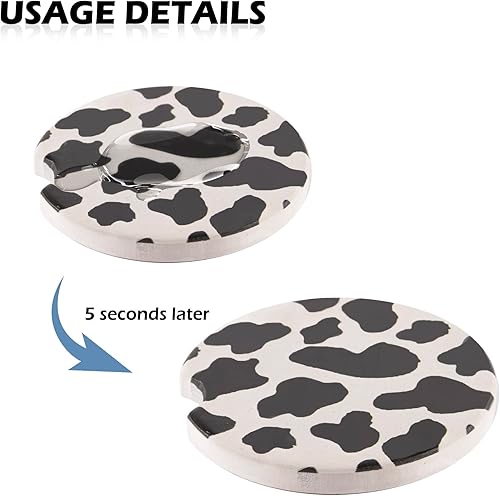 Miniatura 3 de SINGARO Posavasos para automóvil piedra de cerámica con parte trasera de corcho y ranura para los dedos accesorios impermeables para el interior del