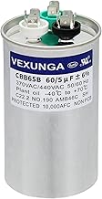 60/5 uF 60+5 MFD 370VAC or 440VAC Dual Run Start Round A/C Capacitor CBB65 CBB65B Air Conditioner Capacitors for AC Unit Fan Motor Start or Heat Pump or Condenser Straight Cool