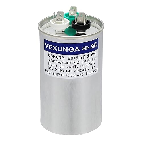 Miniatura 83 de 55/5 uF 55+5 MFD 370VAC o 440VAC Condensador de A/C Redondo de Arranque de Doble Funcionamiento CBB65 CBB65B Condensadores de Aire Acondicionado