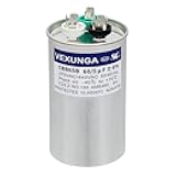 VEXUNGA 60/5 uF 60+5 MFD 370VAC or 440VAC Dual Run Start Round A/C Capacitor CBB65 CBB65B Air Conditioner Capacitors for AC Unit Fan Motor Start or Heat Pump or Condenser Straight Cool