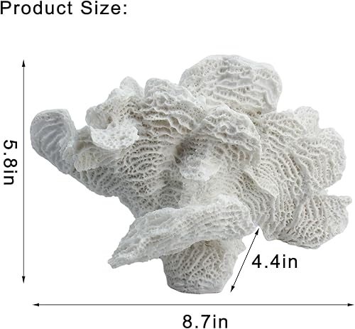 Miniatura 3 de Estatua artificial de coral marino, escultura de coral para decoración del hogar, decoración náutica de resina, decoraciones costeras para el hogar,