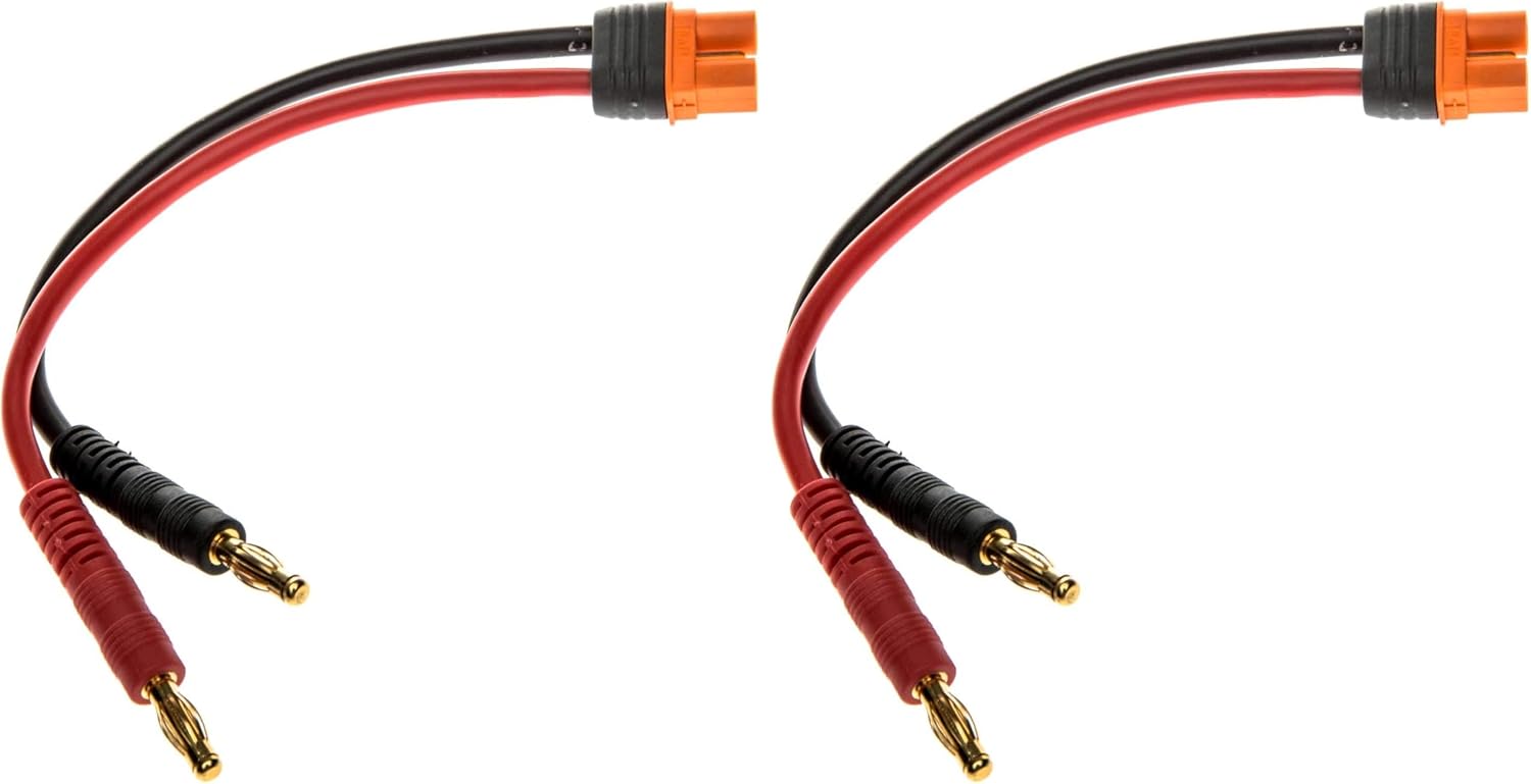 Spektrum Adapter: IC3 Battery / 4mm Male Bullets with 6" Wires, 13 AWG, SPMXCA315