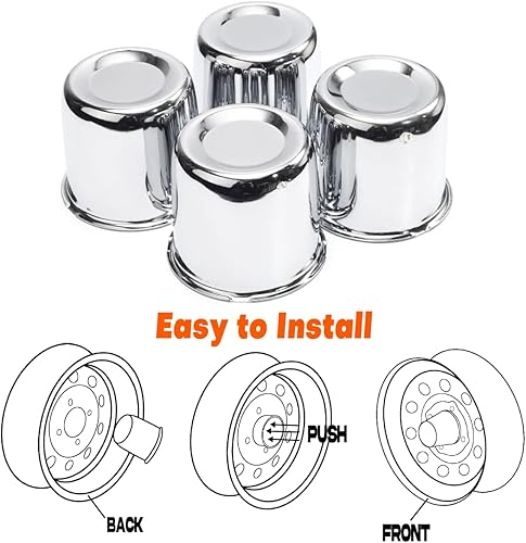 Miniatura 5 de GTownWorks - 4 tapas centrales de rueda de remolque de 3.31 pulgadas de 3.307 in, ajuste de 3.31 pulgadas, orificio central para camión, remolque,