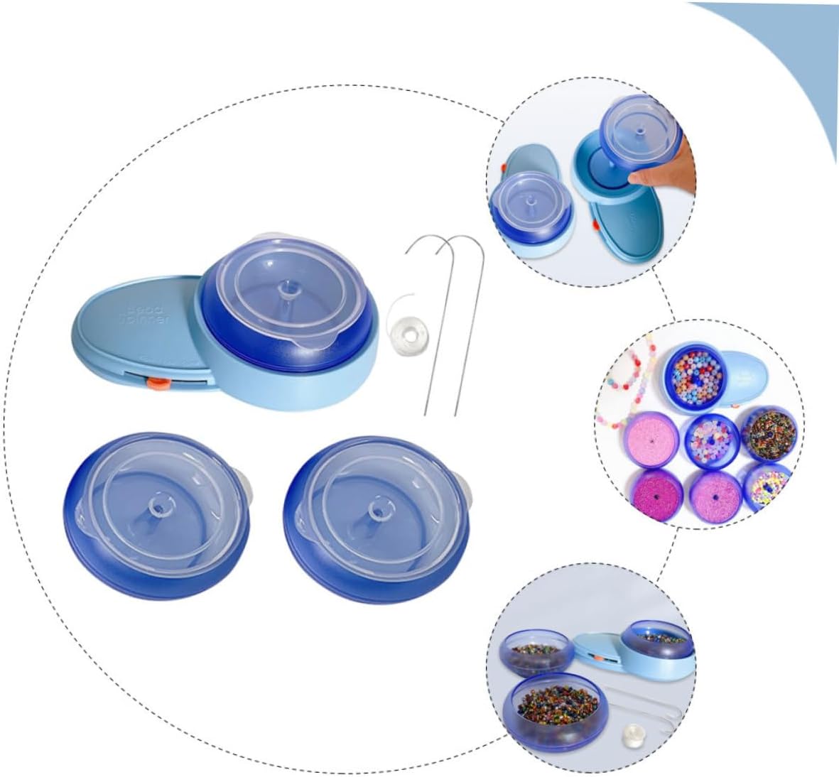 DOITOOL 1set Automatic Bead for Jewelry Making Electric Beads Stringing Tool Bowl for Crafts Bracelets Necklaces and Multi-Strand Designs
