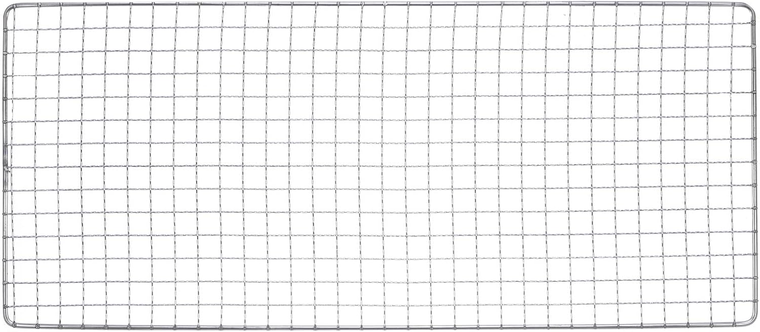 HARFINGTON 2pcs Square BBQ Grill Net 19x50cm Stainless Steel Cross Wire Barbecue Mesh Mat for Baking Smoking Charcoal Grilling Roasting
