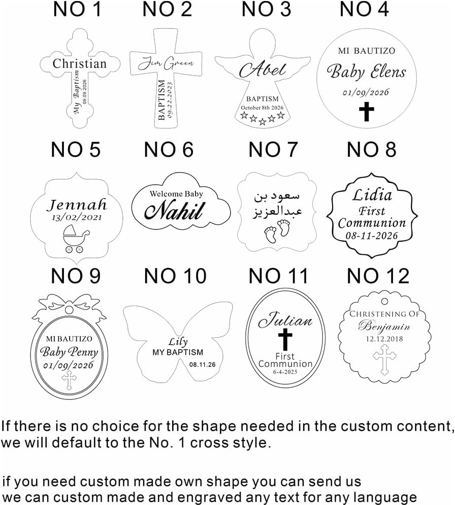 YANGSION Mi Bautizo Personalized Baptism Rosary - Elegant Baptism Gifts - First Communion Favors - Elegant Religious Gifts - Personalized Christening Gifts - 10pcs