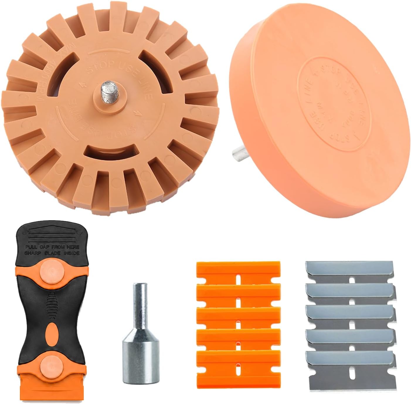 Eraser Wheel Decal Remover Kit with Scraper for Car Paint & Glass