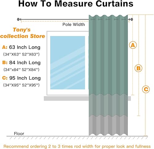 Miniatura 7 de Cortinas opacas de 95 pulgadas, 2 paneles, patrón de línea ondulada de árbol, cortinas de ventana para oscurecer la habitación con ojales, cortina