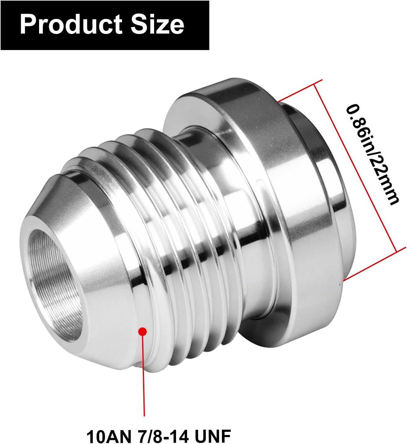 10AN Male Flare Weld on Bung Fitting Adapter for Fuel Oil Hose Tank Aluminum 2PCS