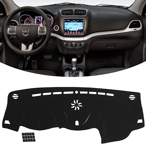 KEYOOG Funda de franela antideslizante para tablero de automóvil, apta para Dodge Journey 2011-2020, protector antideslumbrante, protector solar