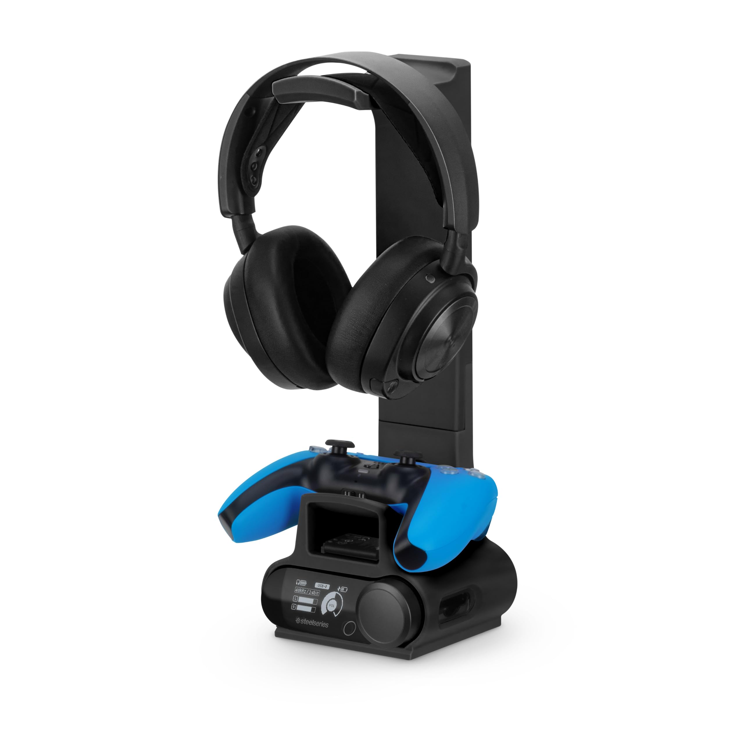 BRAINWAVZ Headphone & Game Controller Stand Designed for Steelseries Arctis Nova Pro Wireless Headsets with Dock for The Wireless Base Station - Black (HP03)-image-42