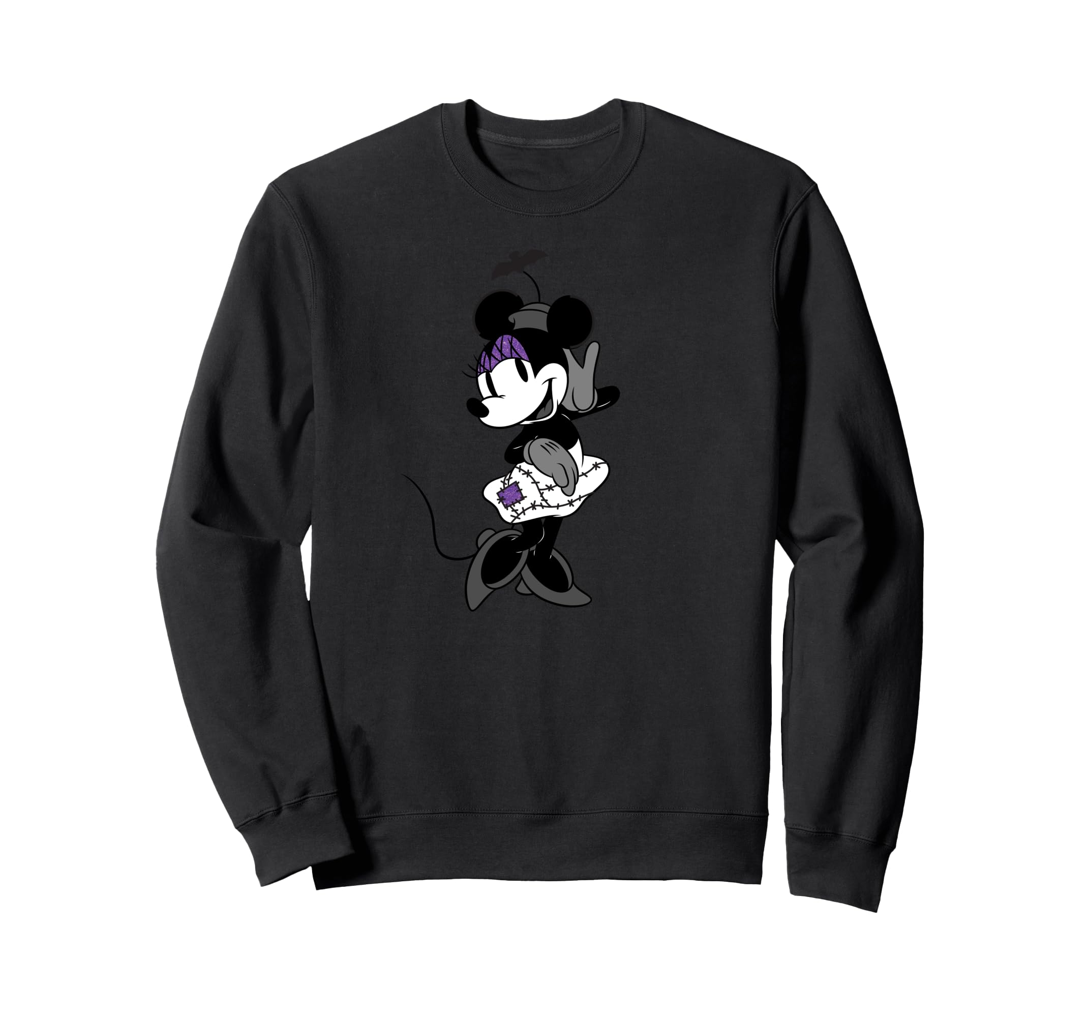 Sweat Minnie Halloween Disney pailleté noir pour look automne